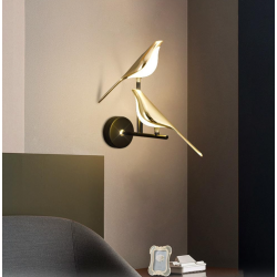 Aplica LED decorativă de perete 20W, design cu două păsări, lumină reglabilă