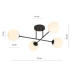 Lustra Roma 4 negru/alb opal 1232/4 Emibig - imagine 4