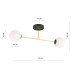 Lustra Magnum 2 negru/auriu/alb opal 1233/2 Emibig– design modern cu accente elegante pentru living - imagine 4