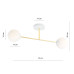Lustra Magnum 2 alb/auriu/alb opal 1234/2 Emibig– design modern cu accente elegante pentru living - imagine 3