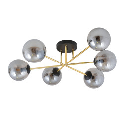 Lustra Magnum 6 negru/auriu/grafit 1269/6 Emibig– design modern cu accente elegante pentru living