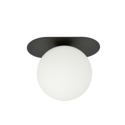 Plafoniera PLAZA 1 BLACK/OPAL 1118/1 Emibig– soluție modernă pentru hol și dormitor