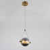Pendul LED Splendor 6W 3000K, sticla fumurie si finisaj auriu, design modern elegant - imagine 1